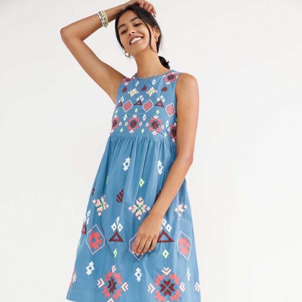 NWT Anthropologie Embroidered Mini Dress